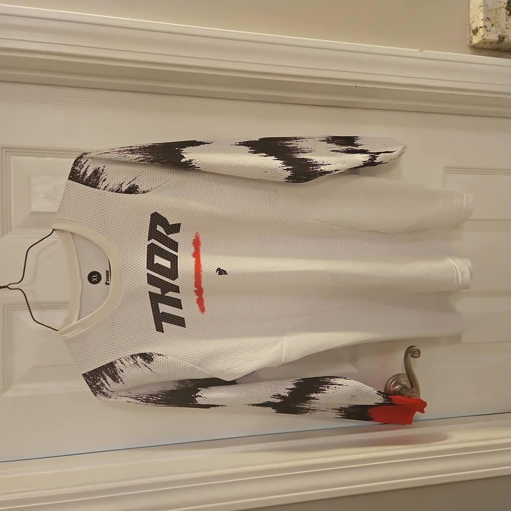 Thor Dynamic White and Black Jersey with Red Detail